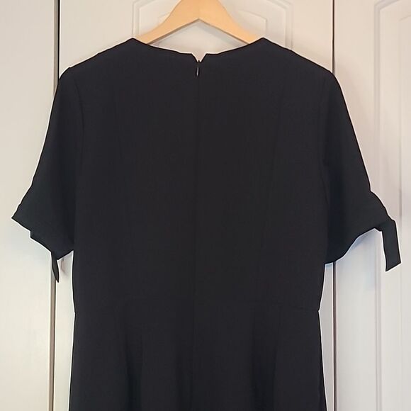 Nanette Lepore Cropped Black Short Sleeve Wide Leg Cropped Jumpsuit Size 12 - Picture 7 of 13